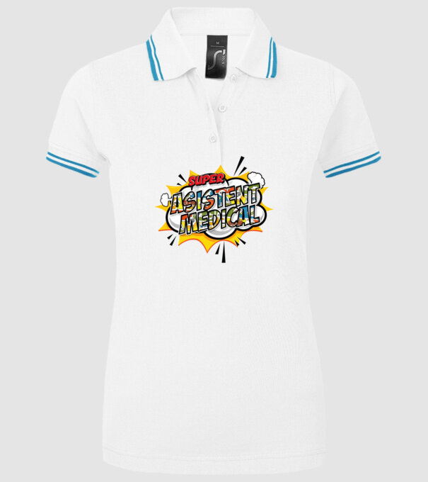Super Asistent medical model alb pe tricou