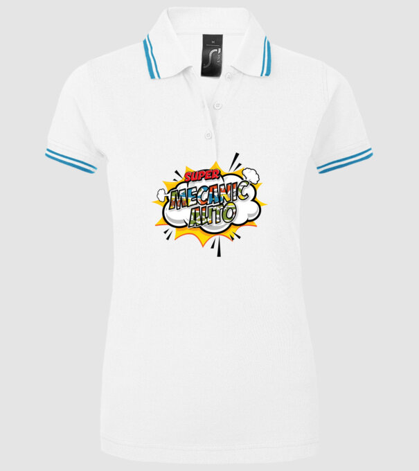 Super mecanic auto model alb pe tricou