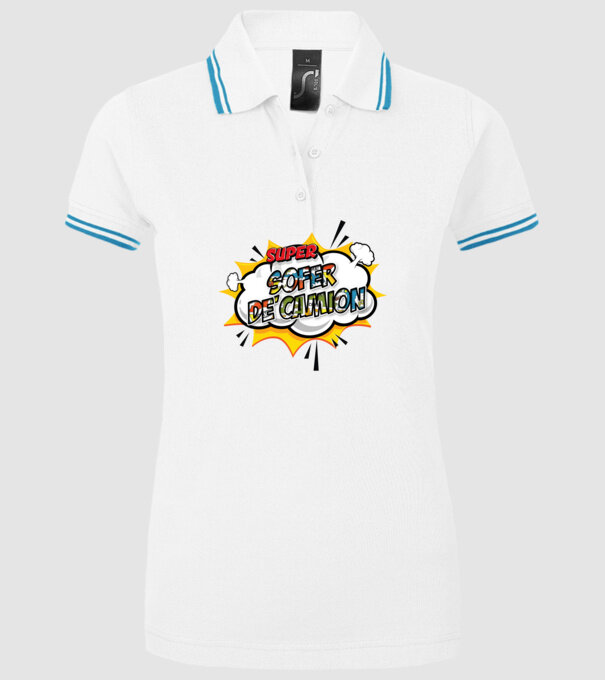 Super Șofer de camion model alb pe tricou