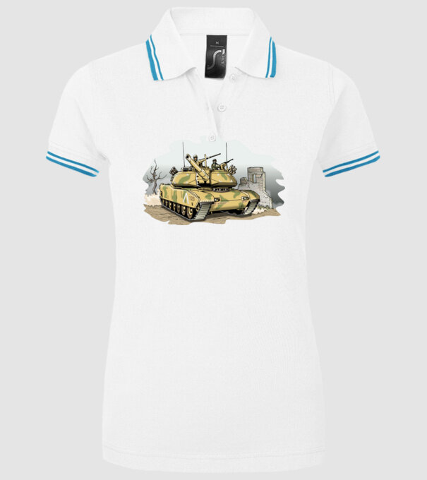 Tancuri model alb pe tricou