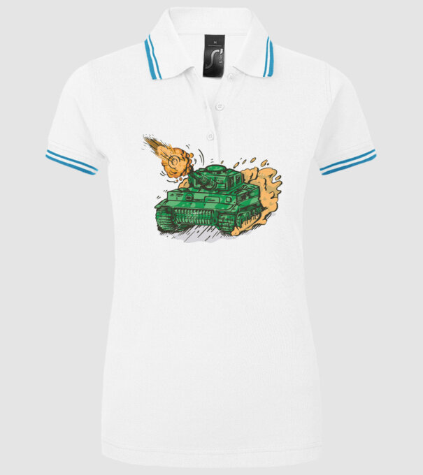 Tancuri model alb pe tricou