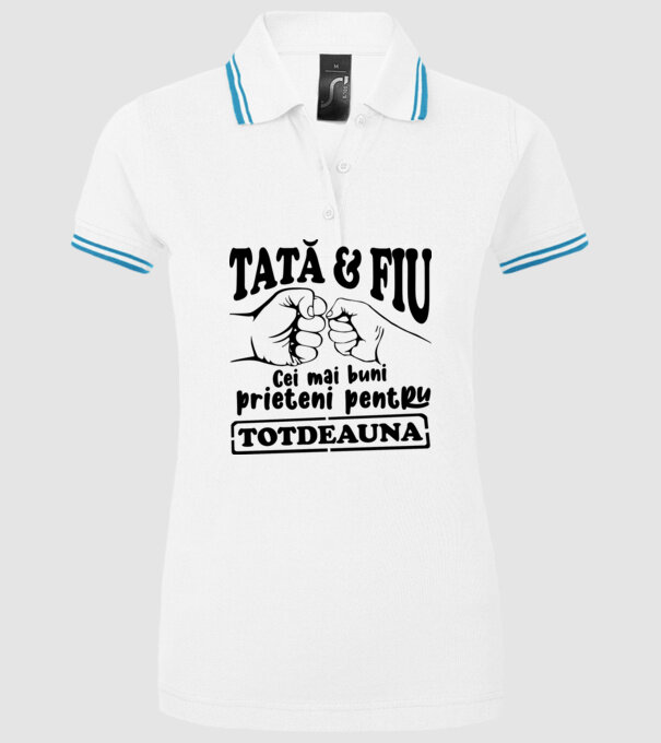 tată & fiu - cei mai buni prieteni pentru totdeauna model alb pe tricou
