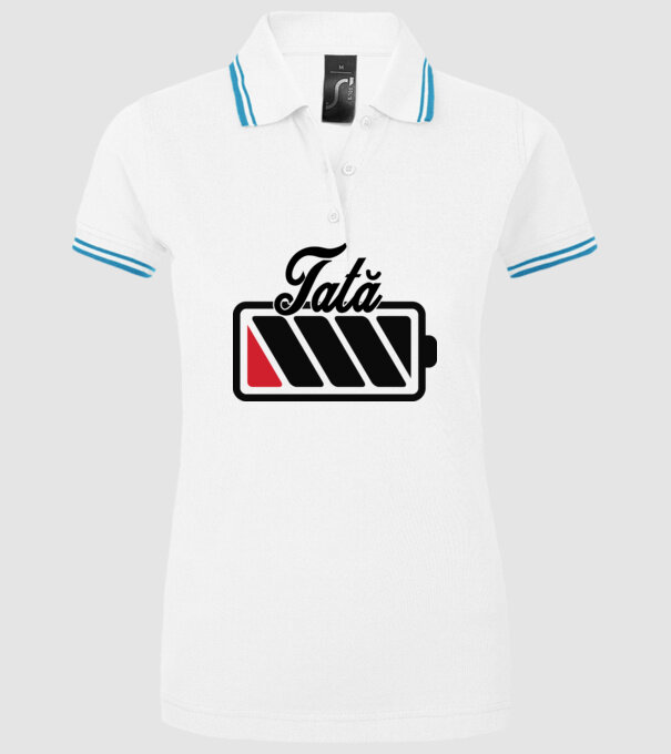Tată la încărcat model alb pe tricou