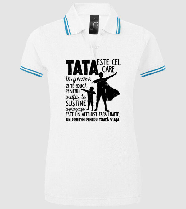 Tata este cel care în fiecare zi te educă pentru viață D5995141 model alb pe tricou