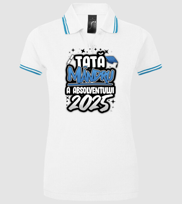 Tată MÂNDRU a absolventului model alb pe tricou