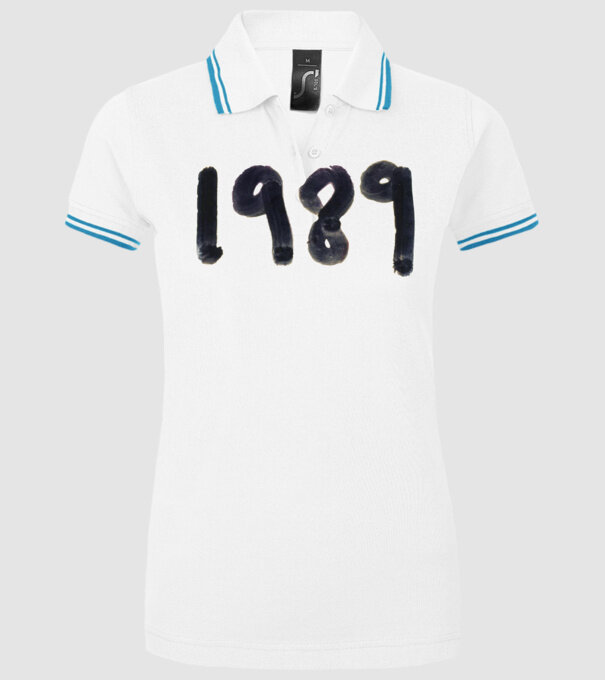 Taylor Swift 1989 text model alb pe tricou