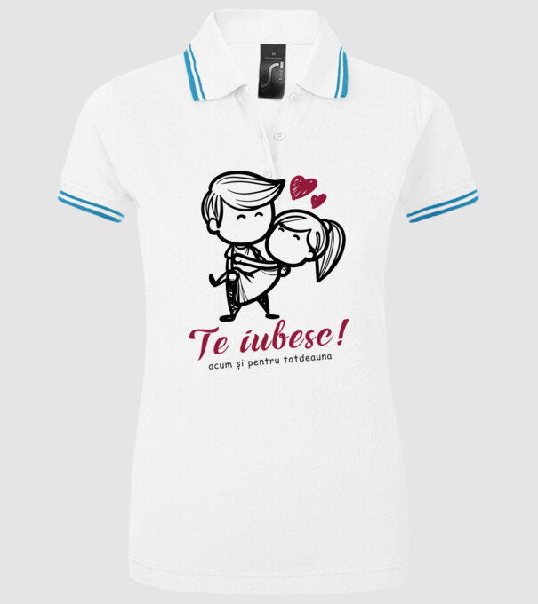 te iubesc! model alb pe tricou