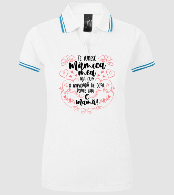 Te iubesc mămica mea model alb pe tricou