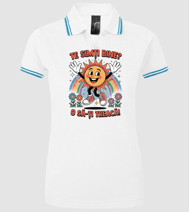 Te simți bine? model alb pe tricou
