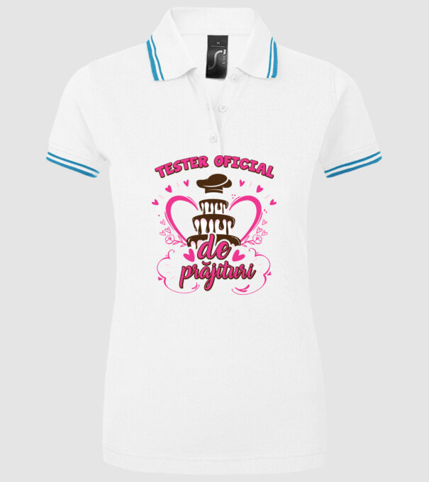 tester oficial de prăjituri model alb pe tricou