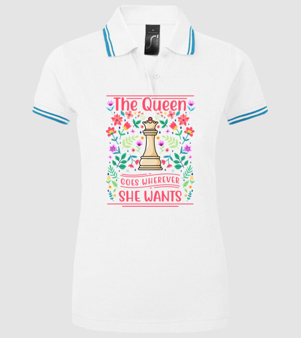 the queen goes wherever she wants model alb pe tricou