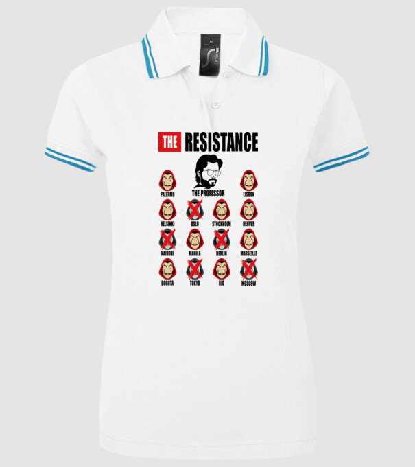 the resistance la casa de papel white model alb pe tricou