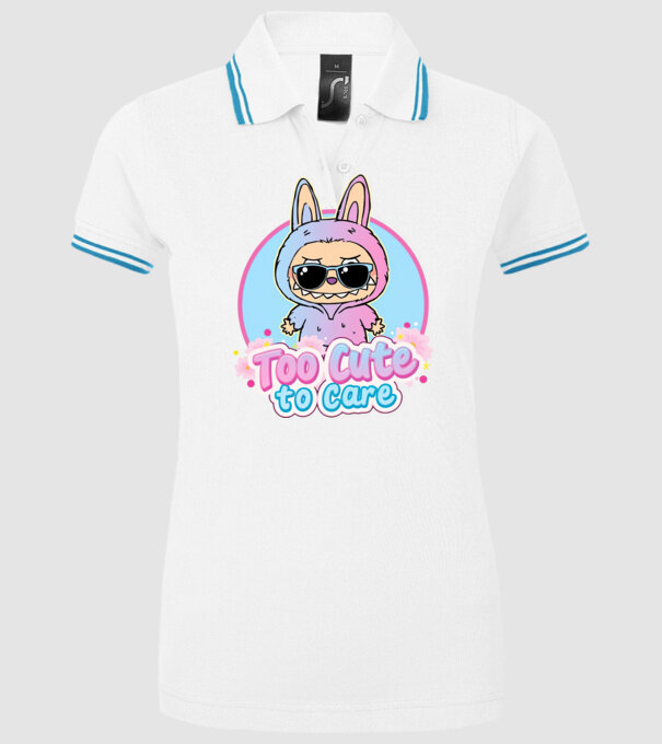 Too cute to care model alb pe tricou