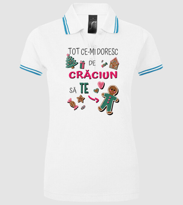 Tot ce-mi doresc de Crăciun să TE om alb model alb pe tricou