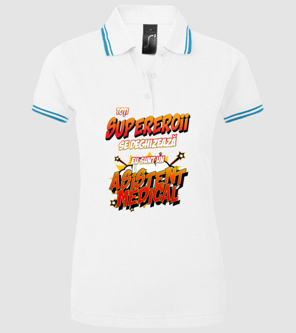 toți supereroii se deghizează, eu sunt un asistent medical/ o asistentă medicală model alb pe tricou