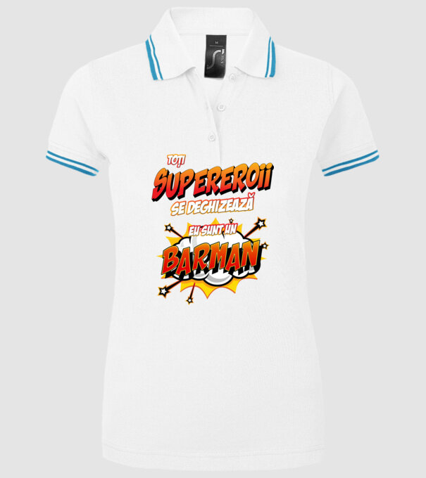 Toți supereroii se deghizează, eu sunt un barman model alb pe tricou