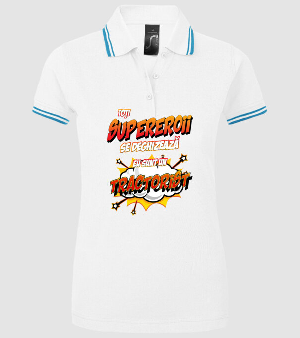 Toți supereroii se deghizează, eu sunt un tractorist model alb pe tricou