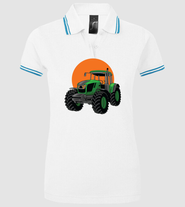 TRACTOR model alb pe tricou