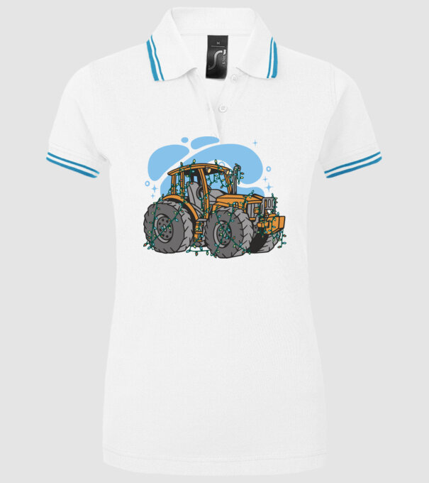 TRACTOR model alb pe tricou