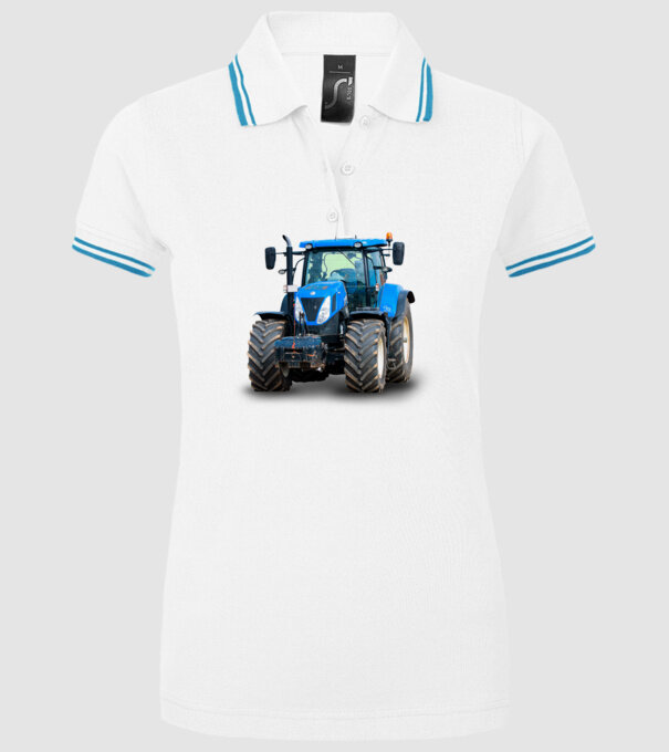 TRACTOR model alb pe tricou