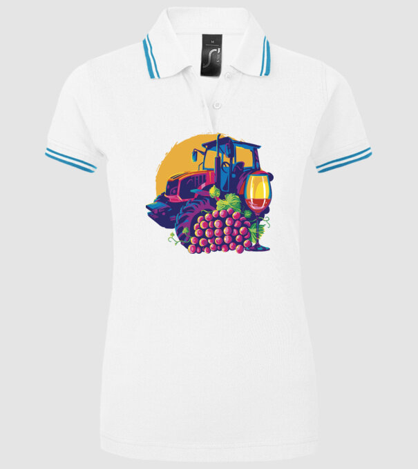 TRACTOR model alb pe tricou