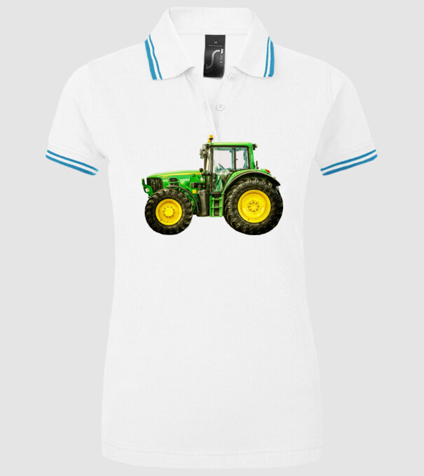 TRACTOR model alb pe tricou