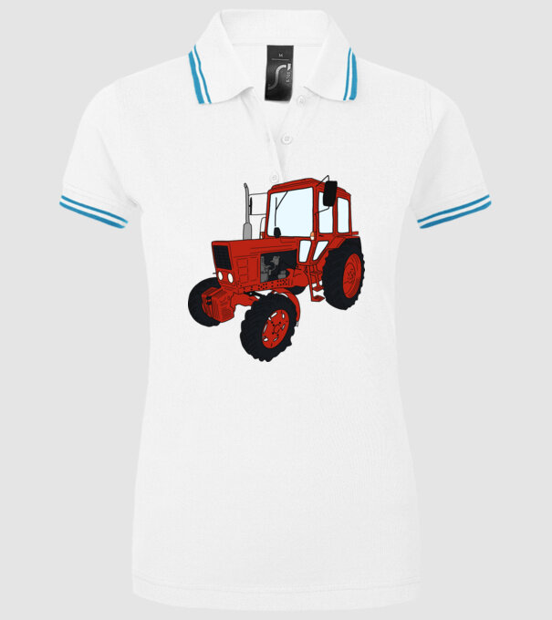TRACTOR model alb pe tricou