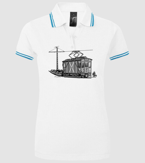Trenuri model alb pe tricou