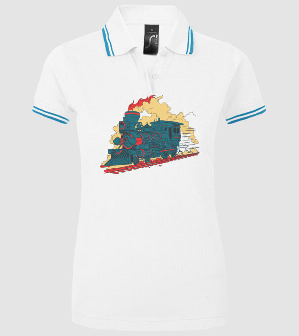 Trenuri model alb pe tricou