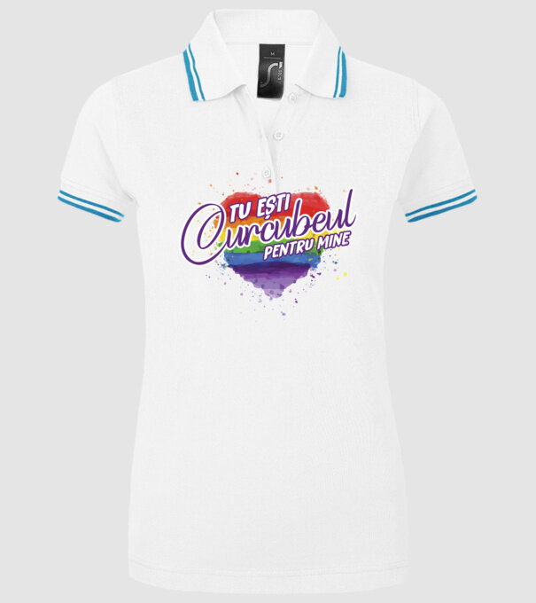 Tu ești curcubeul pentru mine model alb pe tricou