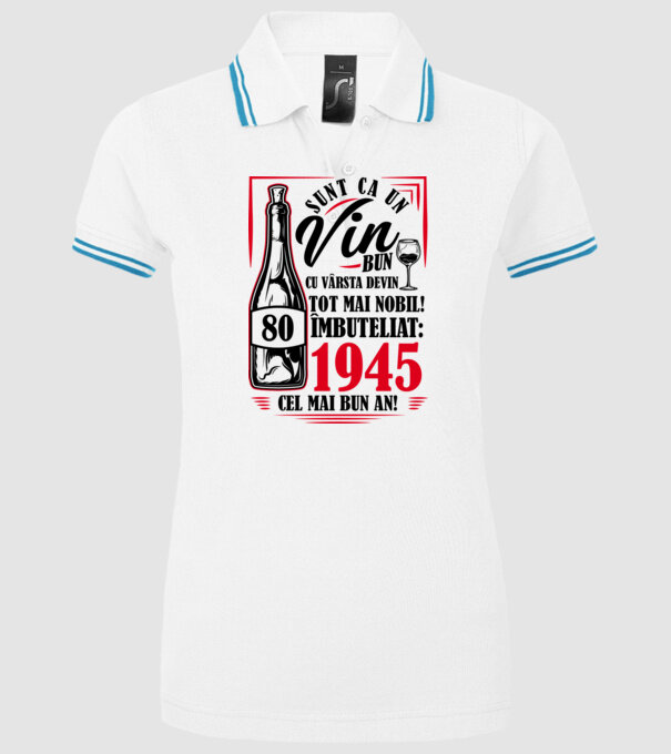 Un Vin Bun 1945 - Alb model alb pe tricou