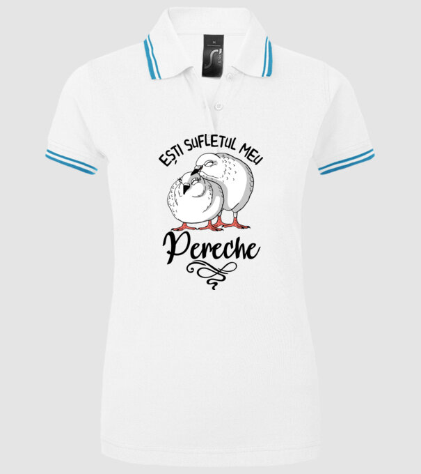 Valentine ești sufletul meu pereche model alb pe tricou