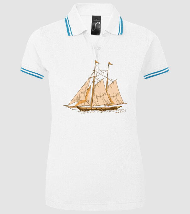 Vapoare model alb pe tricou
