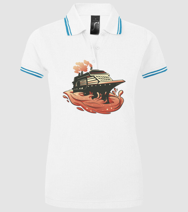 Vapoare model alb pe tricou