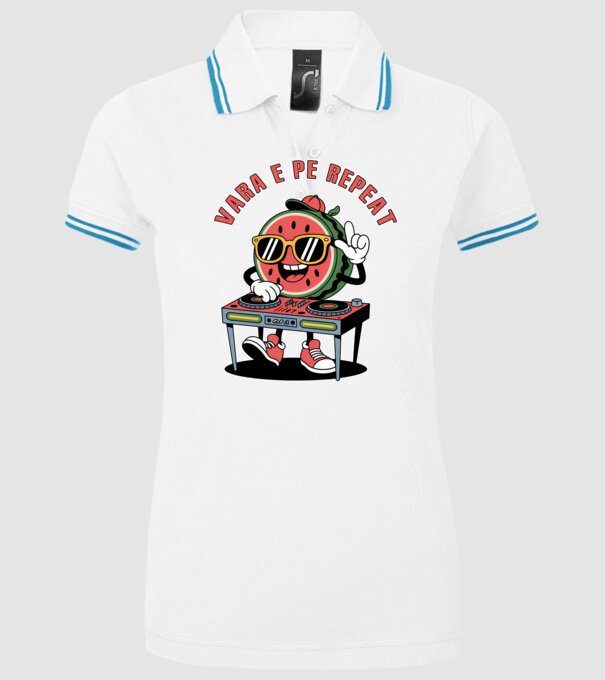 Vara e pe repeat model alb pe tricou