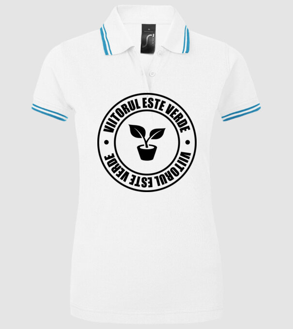 Viitorul este verde model alb pe tricou