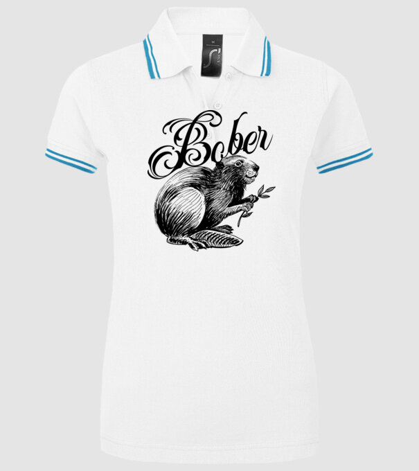 Vintage Bober model alb pe tricou
