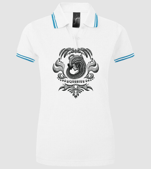 Vintage zodiac aquarius model alb pe tricou