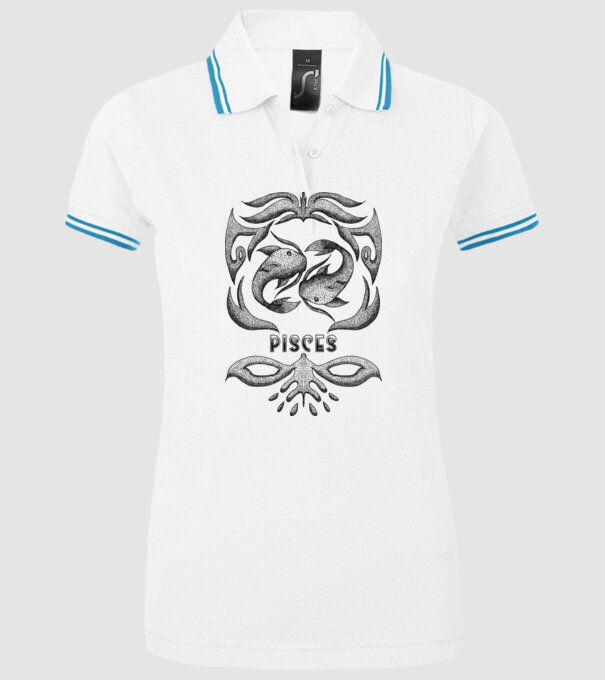 Vintage zodiac pisces model alb pe tricou