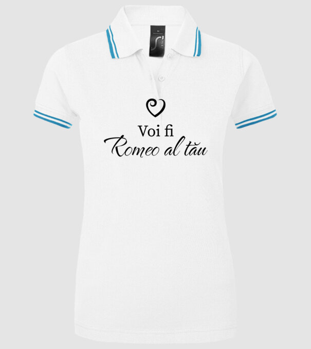 Voi fi Romeo al tău model alb pe tricou