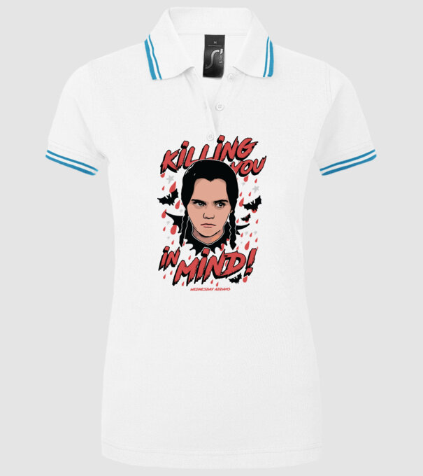 WEDNESDAY Killing You in my mind model alb pe tricou