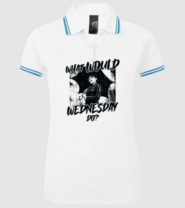 What would Wednesday do model alb pe tricou