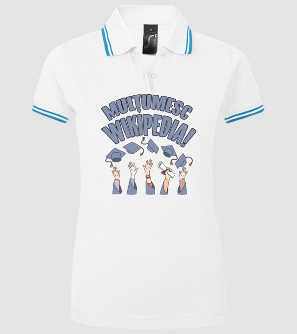 Wikipedia model alb pe tricou