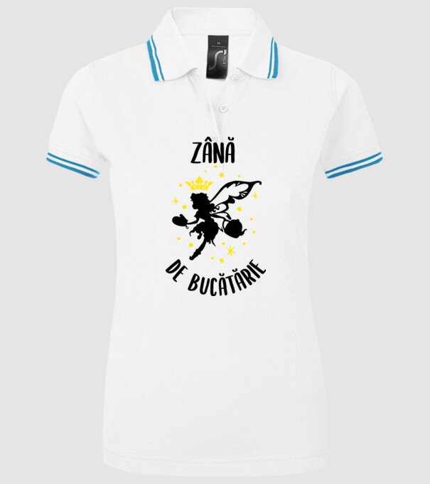 zână de bucătărie model alb pe tricou