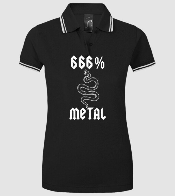 666 Metal model negru pe tricou
