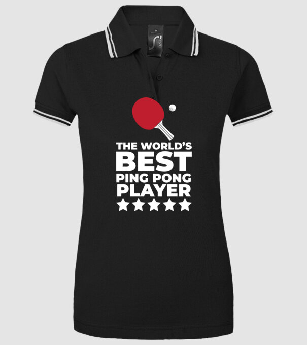 Cel mai bun jucător ping-pong engleză model negru pe tricou