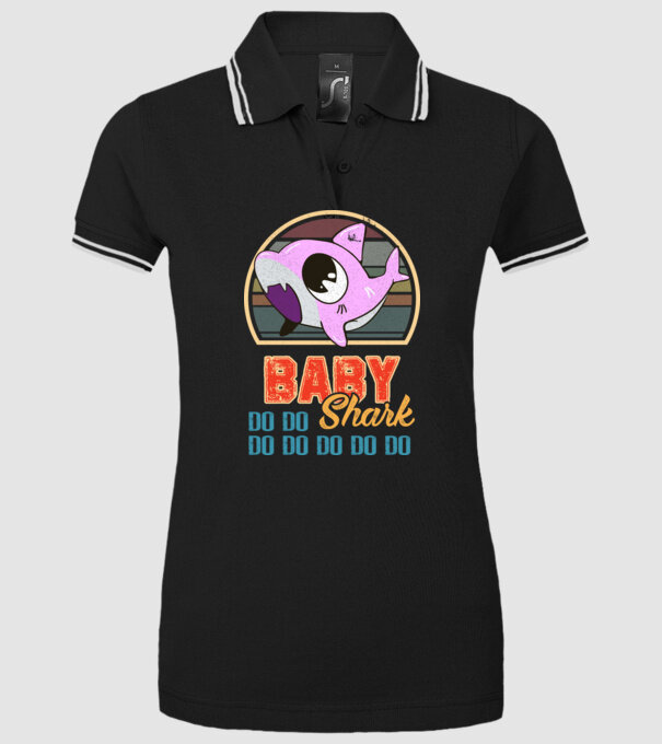 BabyGIRL shark model negru pe tricou