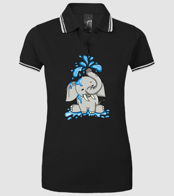 boldog elefánt model negru pe tricou