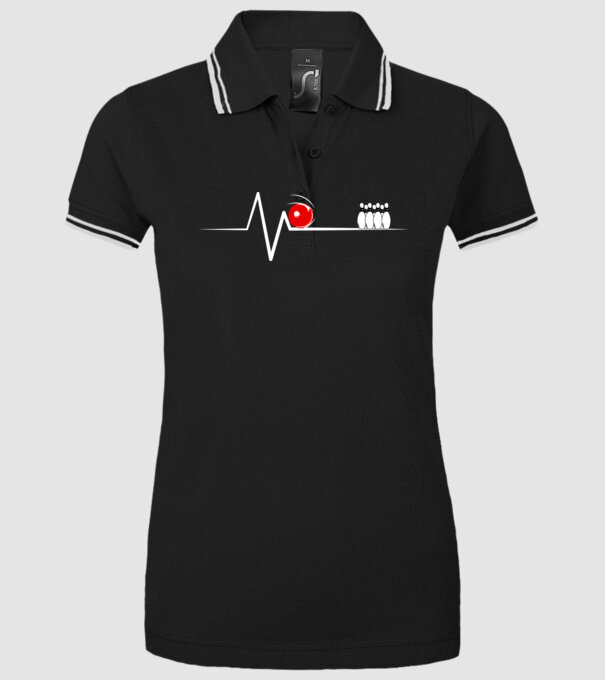 Bowling EKG model negru pe tricou