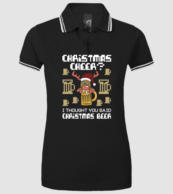 Christmas beer pulovăr urât model negru pe tricou